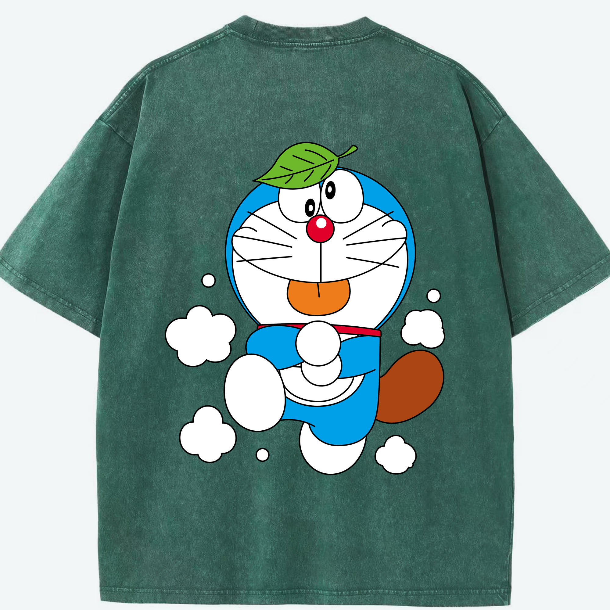 （画像用） ドラえもん Doraemon 綿100% ヴィンテージ風 半袖Tシャツ（背面プリント）